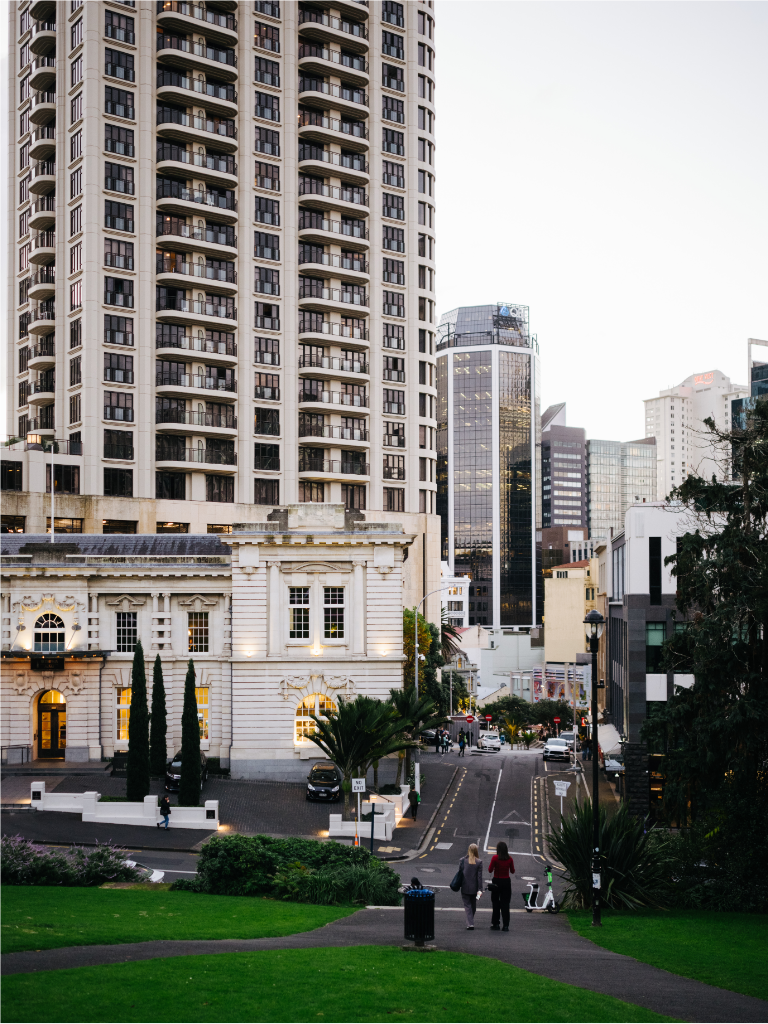 Albert Park with Metropolis Hotel and Chancery in the background